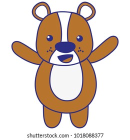full color cute and cheerful bear wild animal