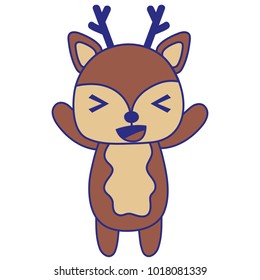 full color cute and cheerful deer wild animal