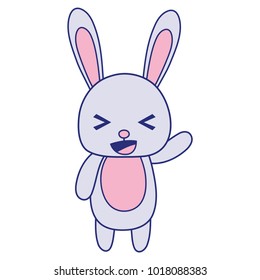 full color cute and cheerful rabbit wild animal