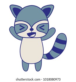 full color cute and cheerful raccoon wild animal