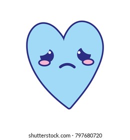 full color cute crying heart kawaii cartoon