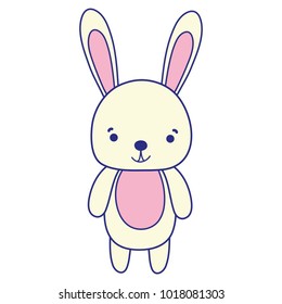 full color cute and happy rabbit wild animal