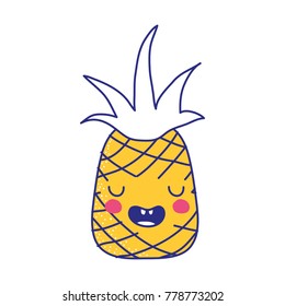 full color cute pineapple kawaii funny fruit