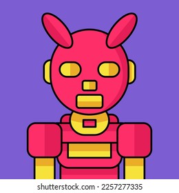 Full color and cute robot vector illustration