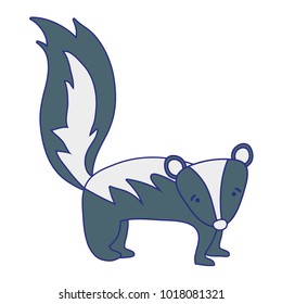 full color cute and sad skunk wild animal