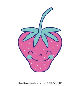 full color cute strawberry kawaii happy fruit