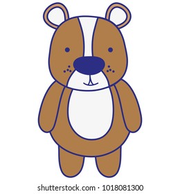 full color cute and surprised bear wild animal