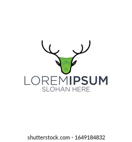 full color deer logo design vector graphic