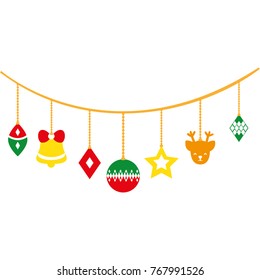 full color differents balls hanging to christmas decoration