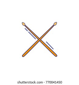 full color drumstick object of wooden to play drum