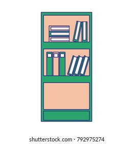 full color education bookcase with books and folder documents