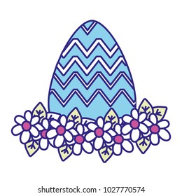 full color egg easter with figures with flowers decoration
