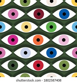 Full color eyes repeat pattern print background