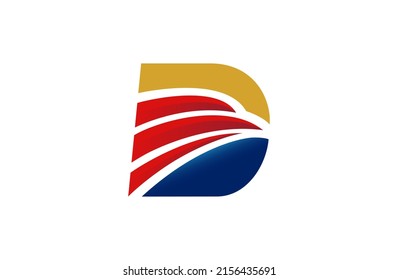 Full color Falcon letter D Logo template, eagle letter D logo, falcon icon