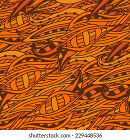 Full color fantastic doodle pattern. Vector illustration. Background for design.