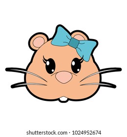 full color female mouse head cute animal