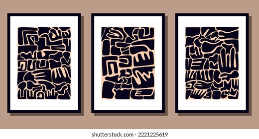 full color flat abstract boho collection