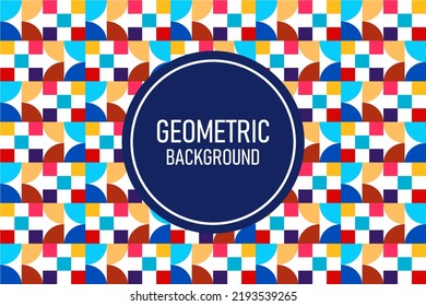 Full color flat geometric abstract background