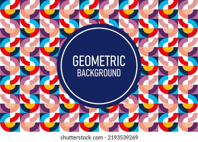 Full color flat geometric abstract background