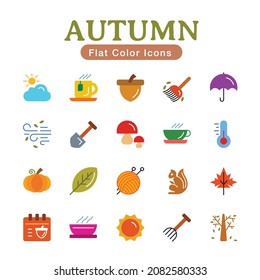 Full color flat icon with autumn theme, the icon concept is suitable for vintage design