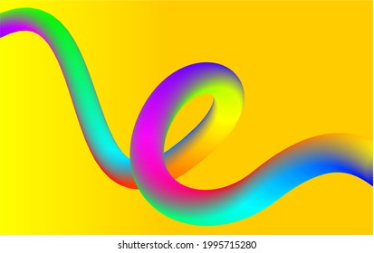 Full color flow wave trendy background 3d