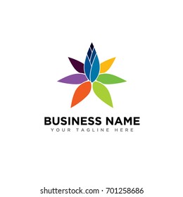 Cannabis Hemp Colorful Logo Template Stock Vector (Royalty Free ...