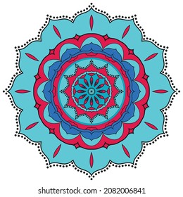 Full Color Flower Mandala, Decorative Ornament