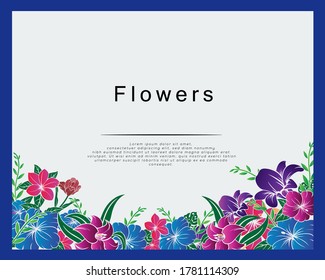 full Color flowers template background template