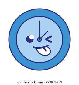 full color funny circle clock kawaii cartoon