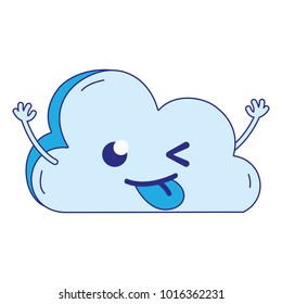full color funny natural cloud weather kawaii