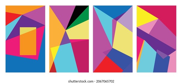 full color geometric abstract background design vector