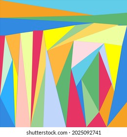 full color geometric abstraction vector.