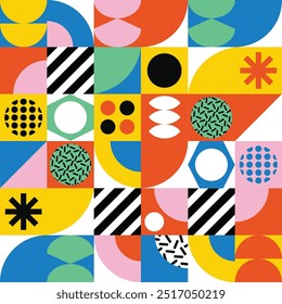 Full color geometric pattern flat vector