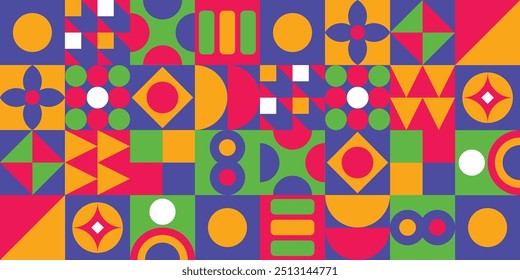 Full color geometric pattern vector