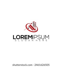 full color gradient house logo, modern combination illustration