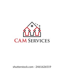 full color gradient house logo, modern combination illustration