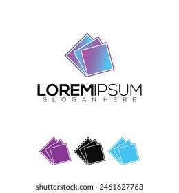 full color gradient triangle circle logo, modern combination illustration