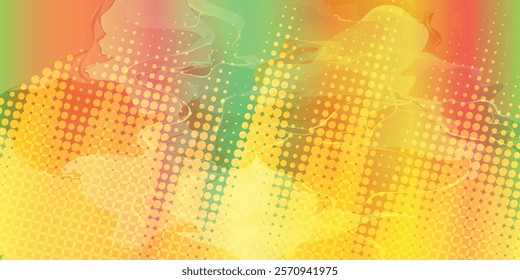 full color halftone dots background