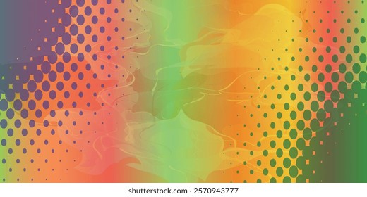 full color halftone dots background