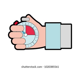 full color hand man with chronometer time object