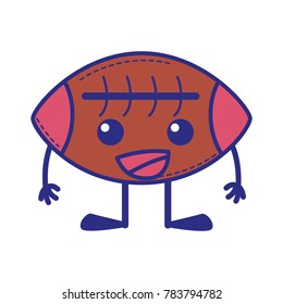 full color happy american ball kawaii with arms and legs