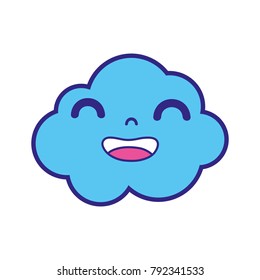 full color happy and cute cloud kawaii weather
