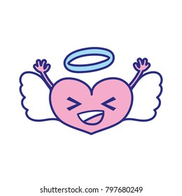 full color happy heart angel kawaii with arms