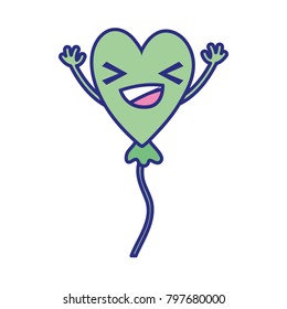 full color happy heart balloon kawaii with arms