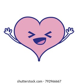 full color happy heart passion kawaii with arms