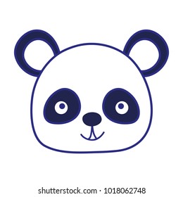 full color happy panda head wild animal