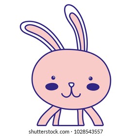 full color happy rabbit animal with facial expression