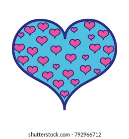 full color hearts design inside big heart decoration