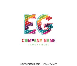 EG Full color initial logo vector