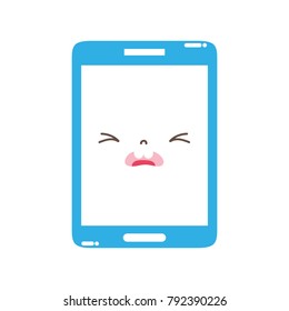 full color kawaii smartphone cute pity face